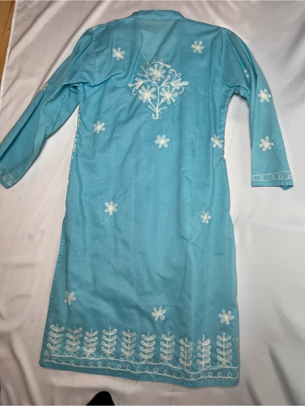 Turquoise Embroidered Button-Front Tunic - Picture 5 of 5